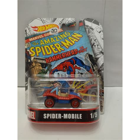 SPIDER MOBILE SPIDERMAN 1 5 MARVEL 1 64 HOT WHEELS PREMIUM BCN STOCK CARS