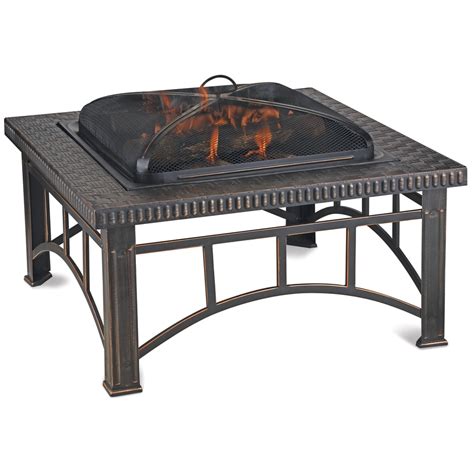 Shop Blue Rhino 36 In W Black Steel Wood Burning Fire Pit At Lowes