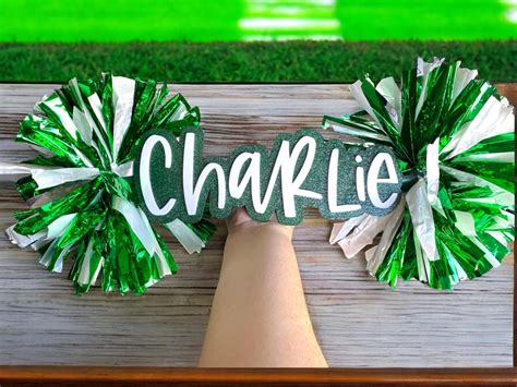 Custom Cheer Stick Game Day Signs Pom Pom Sign Custom Acrylic Cheer Stick Personalized Name