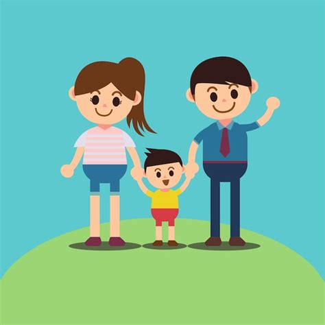 Ilustración de familia feliz Vector Premium