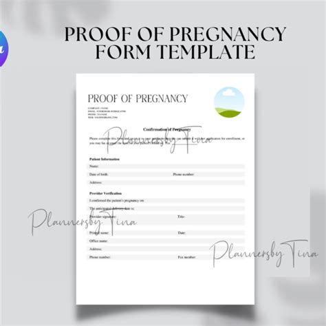 Editable And Printable Proof Of Pregnancy Form Template Pregnancy Proof Forms Pregnancy Form