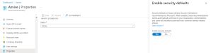 enable  disable security defaults azvise