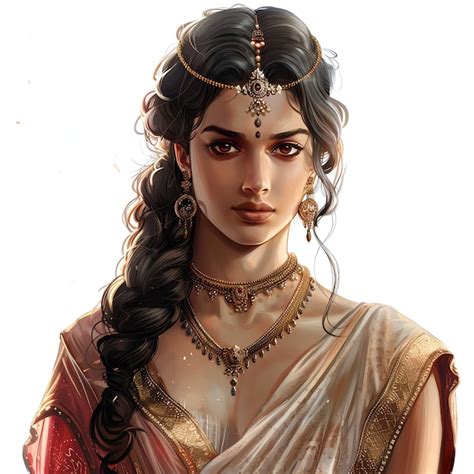 Draupadi Indian Illustration Realistic Premium Ai Generated Psd