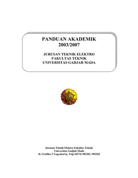 Pdf Panduan Akademik Te Ugm Ac Idwarsun Panduan Akademik