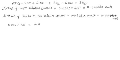 Solved Aqueous Potassium Iodate And Potassium Iodide React In The