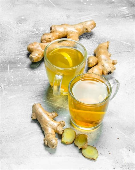 Premium Photo Ginger Tea In Glass Cup