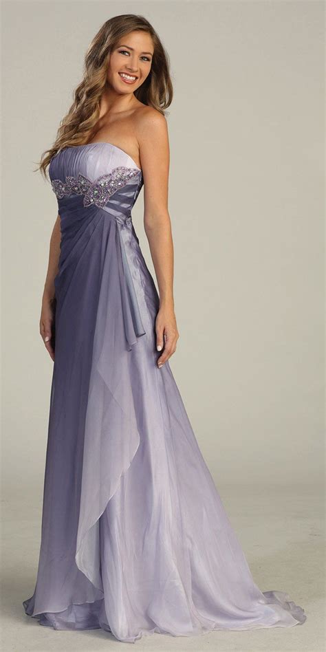 On Special Limited Stock Strapless Long Purple Ombre Formal Dress Discountdressshop In