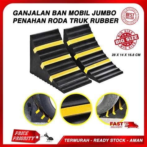 Jual Ganjalan Ban Mobil Parkir Penahan Roda Rubber Wheel Park Chock