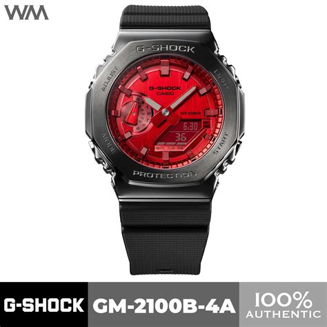 Casio G SHOCK GM 2100 Series Metal Covered Red Dial Casioak Analog