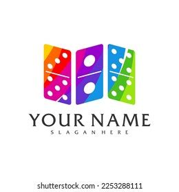 Colorful Domino Logo Vector Template Creative Stock Vector Royalty