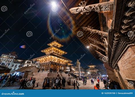 People Stroling Around Patan Durbar Square at Night Editorial Stock ...