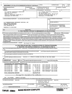 Fillable Online Pbadupws Nrc Modification No To Contract No Dr