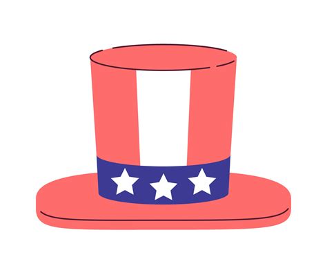 Th Of July Hat Semi Flat Colour Vector Object Patriotic Uncle Sam Hat