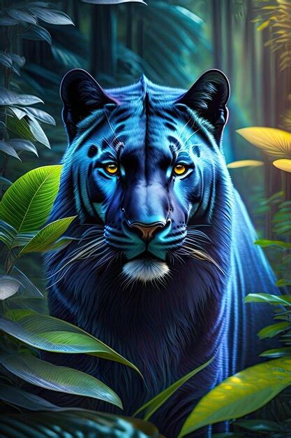 Premium Photo Black Panther In The Night Jungle Digital Art