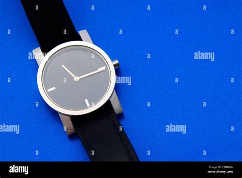 Black Wristwatch With Minimalist Design Stock Photo Alamy