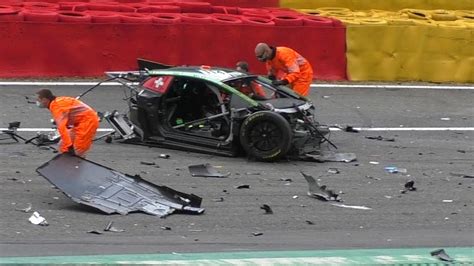 H Spa Huge Crash Spa Francorchamps Eau Rouge Raidillon Youtube