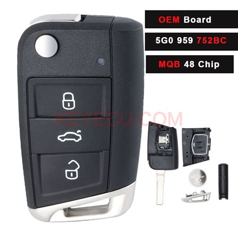 OEM 5G0959752BC Keyless Go Smart Remote Key Fob MQB ID48 For Volkswagen