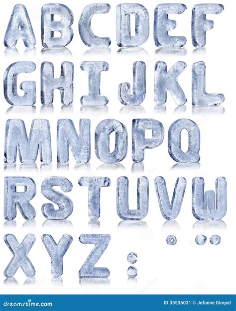 Ice Alphabet Stock Image Image Of Text Isolated Write 35536031