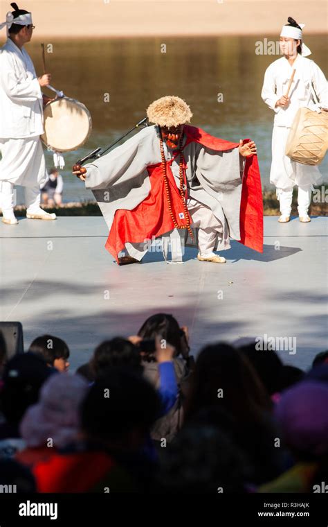 Traditional Masque Performance Talchum Hahoe Mask Dance Drama In