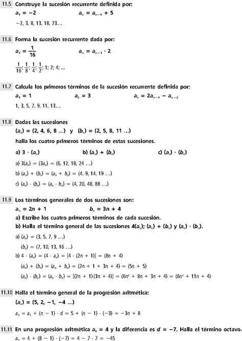 Sucesiones Progresiones Ejercicios Resueltos De Secundaria