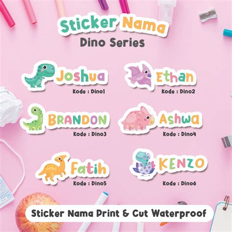 Jual Label Nama Waterproof Stiker Nama Tumbler Kotak Pensil Print