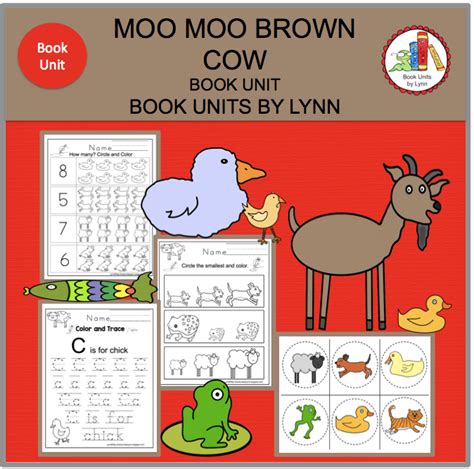 MOO MOO BROWN COW NEW BOOK UNIT ~ Book Units by Lynn