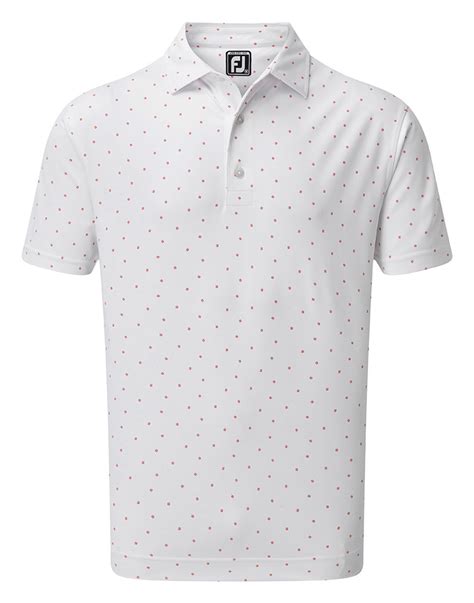 Footjoy Mens Smooth Pique With Fj Print Polo Shirt Golfonline