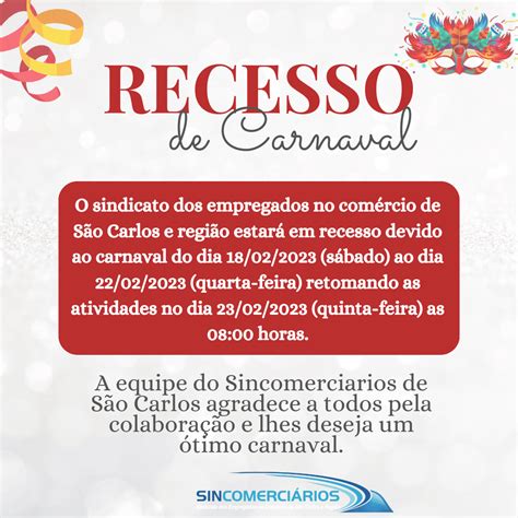 Recesso De Carnaval Sincomerciariossc