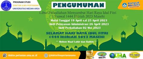 Pengumuman Edaran Libur Menyambut Hari Raya Idul Fitri 1444 H 2023 M