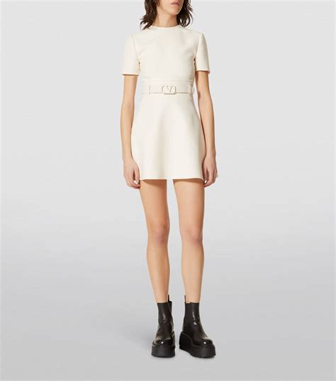 Valentino Ivory Wool Silk Belted Mini Dress Harrods Uk