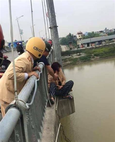 Thái Bình Gay cấn màn giải cứu phụ nữ định nhảy cầu tự tử