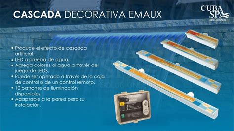 Cascadas Emaux Leds De Colores Cuba Spa Soluciones Youtube