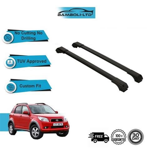 fits daihatsu terios   roof rack cross bars rails aluminium black