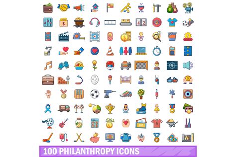 100 Philanthropy Icons Set Graphic By Ylivdesign · Creative Fabrica