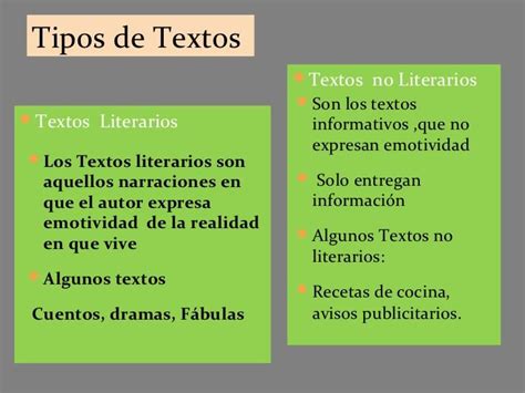 Lengua A Y B Textos Literarios Y No Literarios