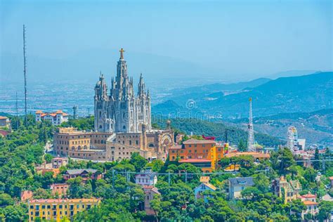 Temple Of The Sacred Heart Of Jesus And Tibidabo Amusement Park In