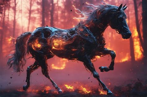 Premium AI Image | the horse of fire by person