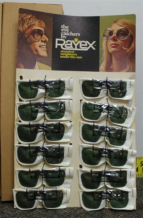 Vintage 1970 S Clip On Flip Up Rayex Sunglass Display W 12 Original Sets Ebay