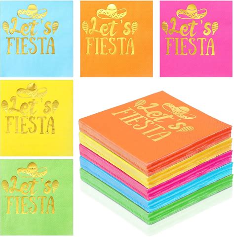 Baderke Pcs Fiesta Napkins Paper Let S Fiesta Party Napkins Ply