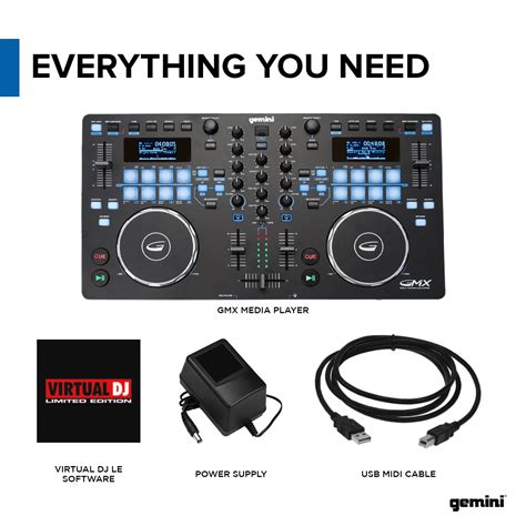 Gemini Gmx Multi Format Usb Media Controller Dj Performance Gear