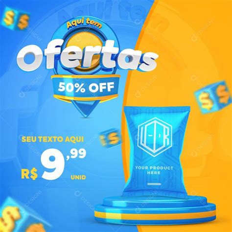 Post Feed Supermercado Aqui Tem Ofertas Off Produto Social Media