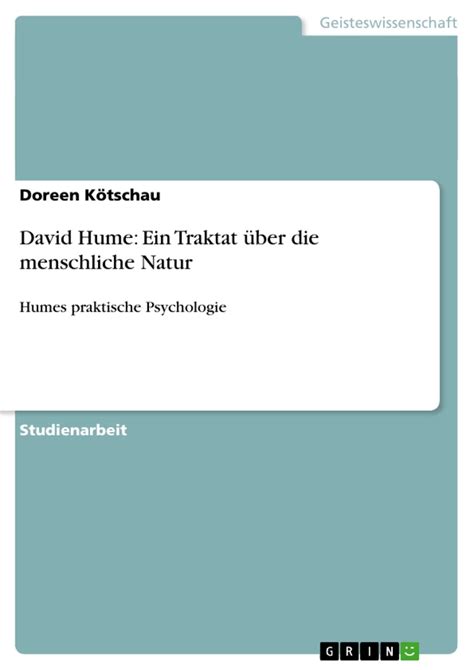 David Hume Ein Traktat über menschliche Natur Hausarbeiten de