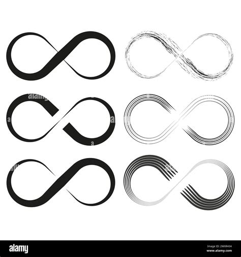 Infinity Symbols Set Endless Loop Icons Eternal Limitless Signs Vector Illustration Eps 10