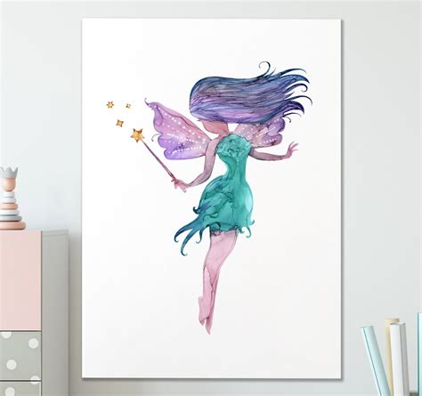 Fairy Canvas Wall Art Abstract Alcohol Ink Fairy Magic Wand Etsy