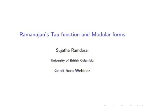 Ramanujan's Tau Function and Modular forms