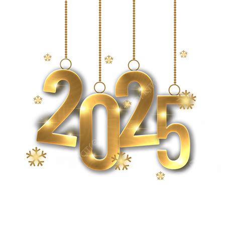 Ornamento Dourado De Fonte Colorida De Ano Novo De 2025 Png Dois Mil