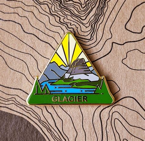 Glacier National Park Hard Enamel Pin National Park Lapel Etsy