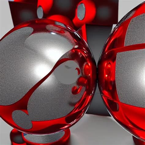 Chrome Spheres On A Red Cube By De Es Schwertberger Stable Diffusion