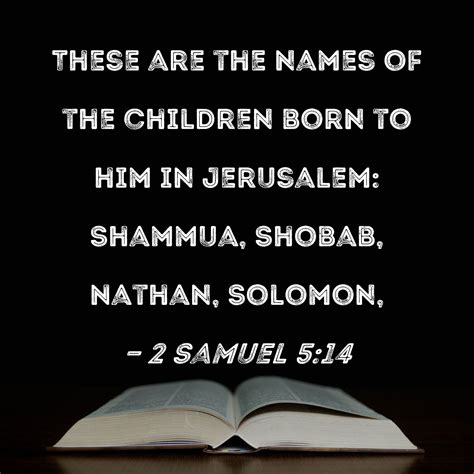 2 Samuel 5:14 These are the names of the children born to him in