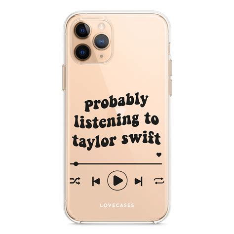 Black Probably Listening to Taylor Swift Phone Case – LoveCases